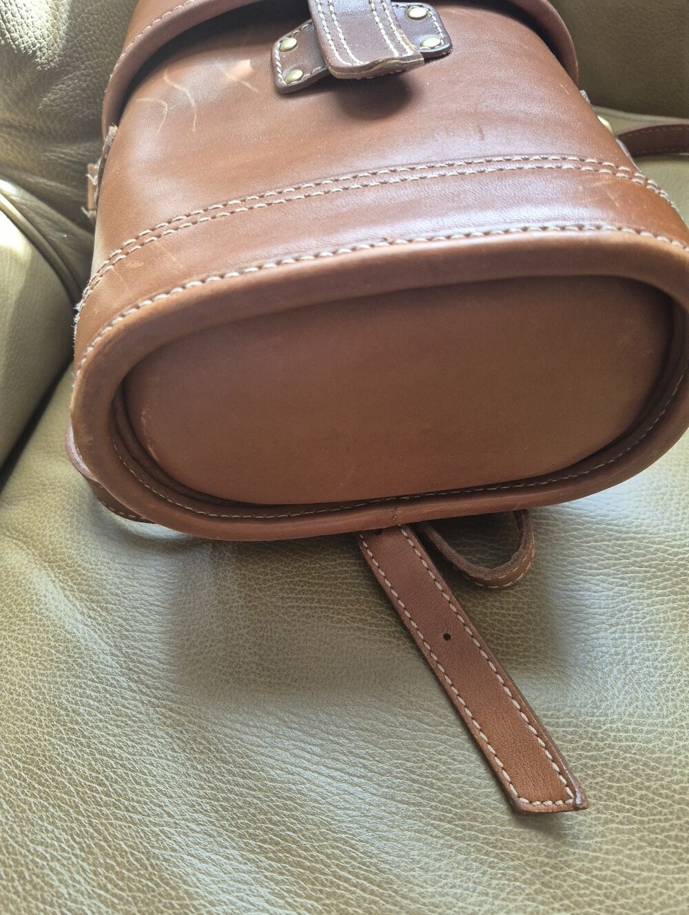 Vintage Brown Leather Crossbody Bag - Picture 5 of 7